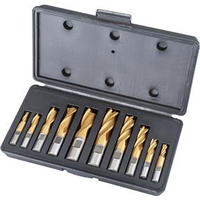 10 pc. 2 & 4 Flute End Mill Set - HSS/TiN