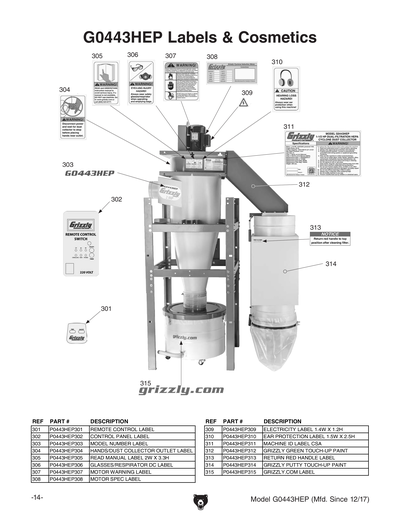 Part Diagram for G0443HEP