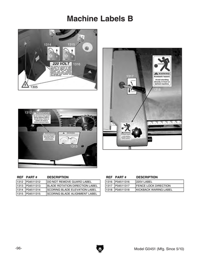Part Diagram for G0451