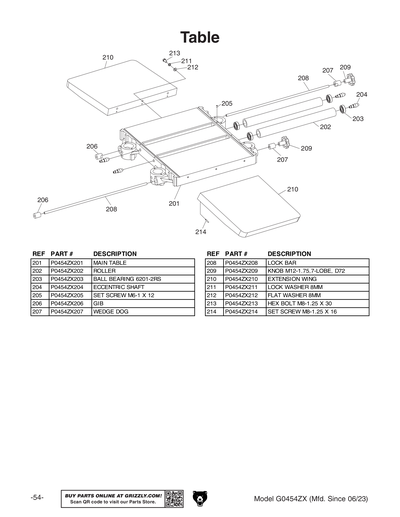 Part Diagram for G0454ZX