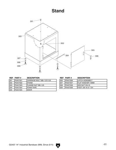 Part Diagram for G0457