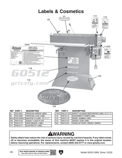 Part Diagram for G0512