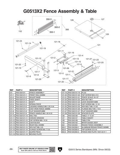 Part Diagram for G0513