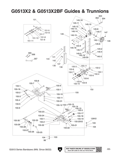 Parts for G0513A40 17