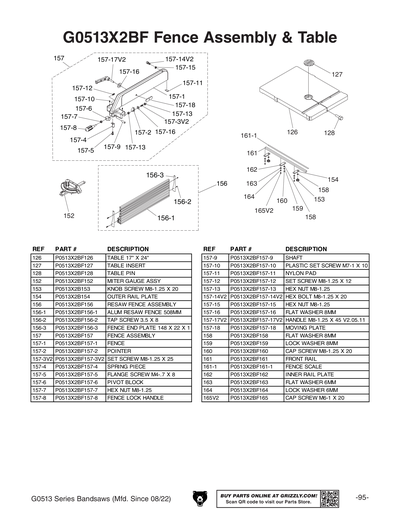 Part Diagram for G0513X2BF