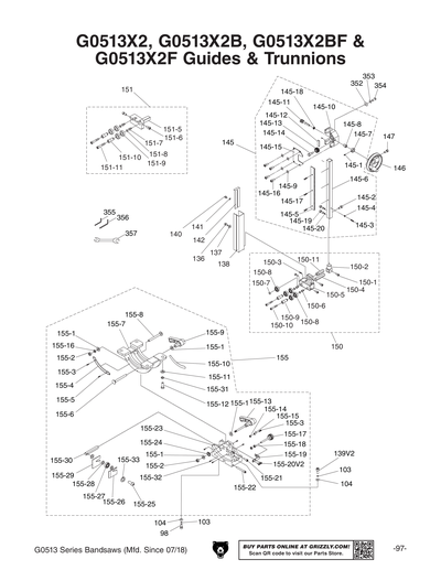 Part Diagram for G0513X2F