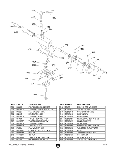 Part Diagram for G0516