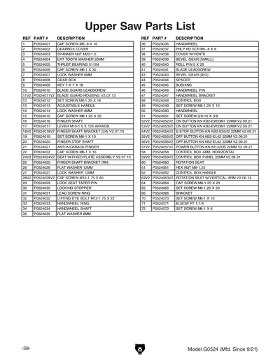 Part Diagram for G0524