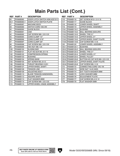 Part Diagram for G0531B