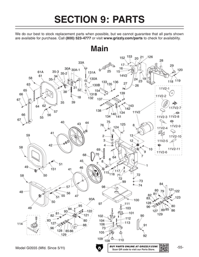 Part Diagram for G0555