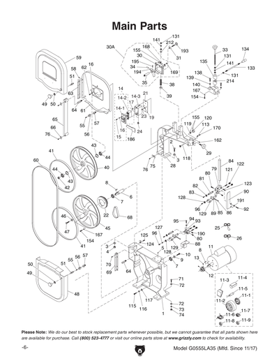 Part Diagram for G0555LA35