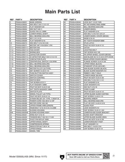 Part Diagram for G0555LA35
