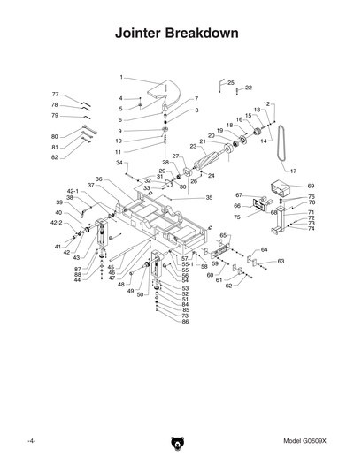 Part Diagram for G0609X
