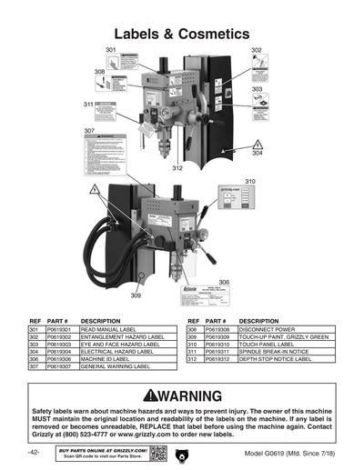 Part Diagram for G0619