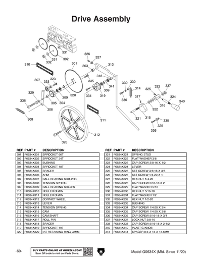 Part Diagram for G0634X