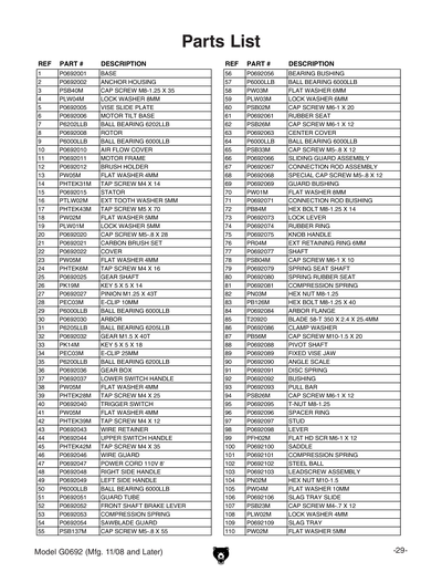 Part Diagram for G0692