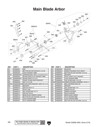 Part Diagram for G0699