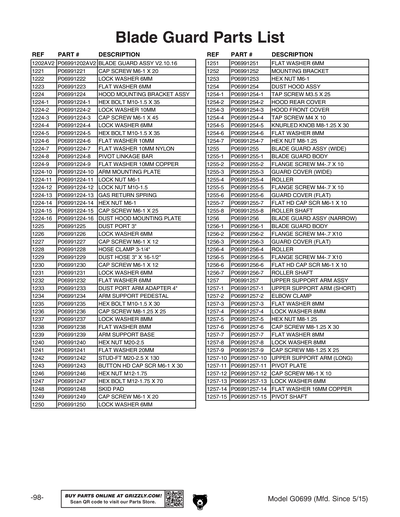 Part Diagram for G0699