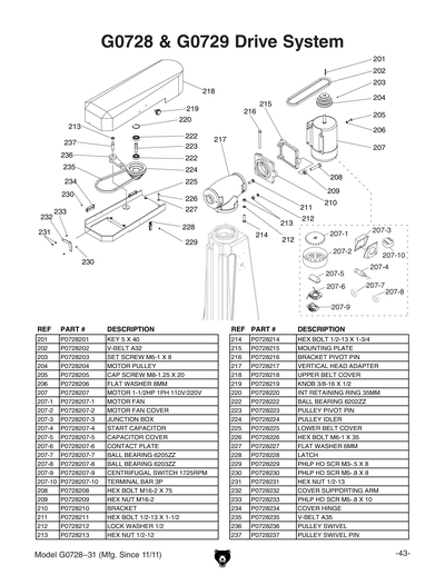 Part Diagram for G0729