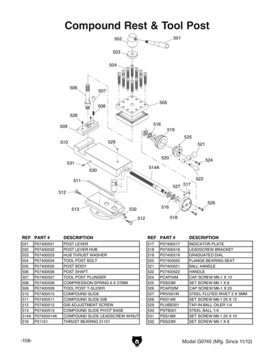 Part Diagram for G0740