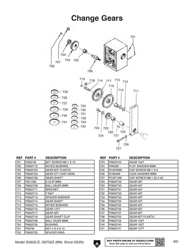 Part Diagram for G0752