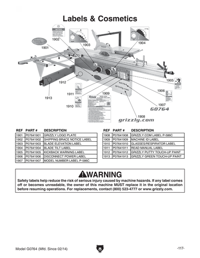 Part Diagram for G0764