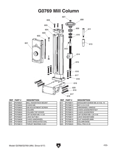 Part Diagram for G0768