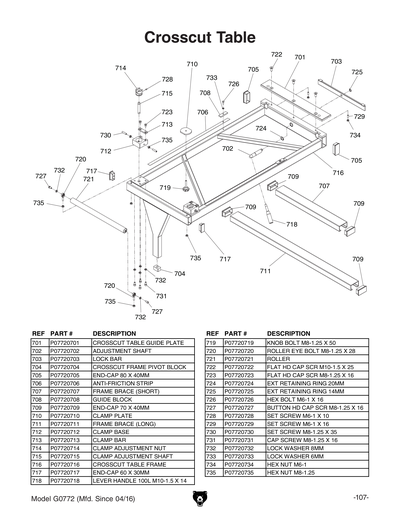 Part Diagram for G0772