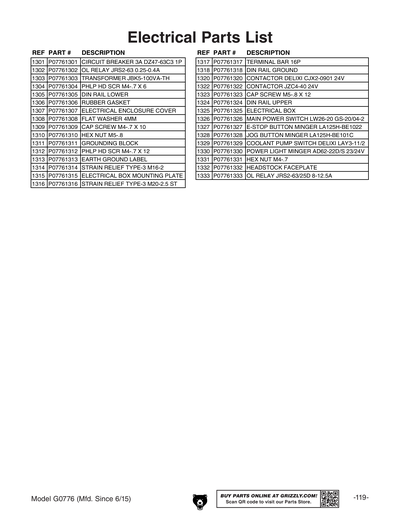 Part Diagram for G0776