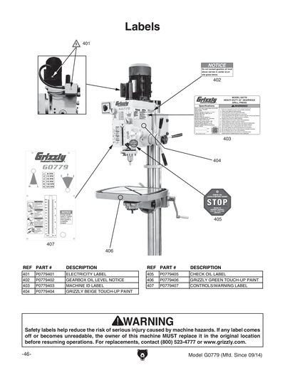 Part Diagram for G0779
