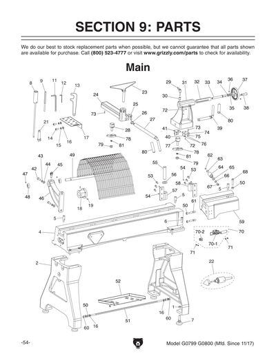 Part Diagram for G0800