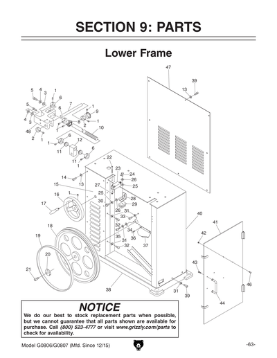 Part Diagram for G0807