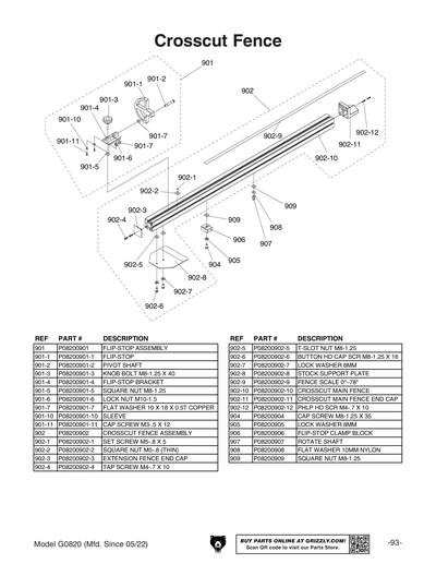 Part Diagram for G0820