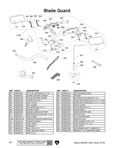 Part Diagram for G0833P