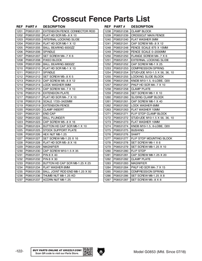 Part Diagram for G0853