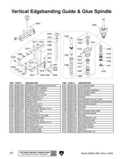 Part Diagram for G0854