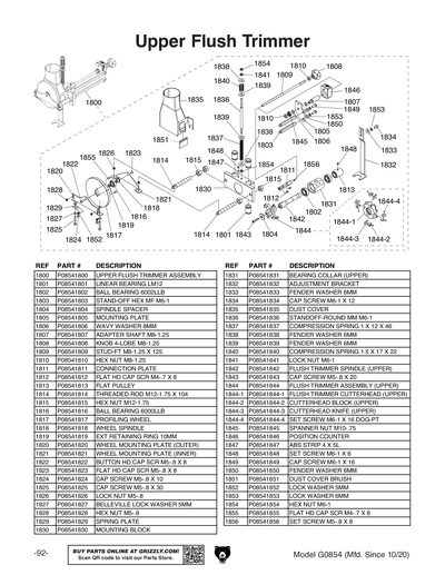 Part Diagram for G0854