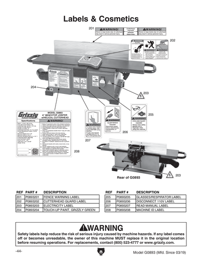 Part Diagram for G0893