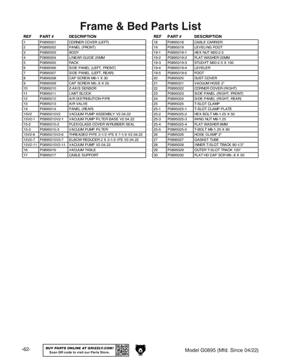 Part Diagram for G0895