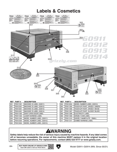 Part Diagram for G0911