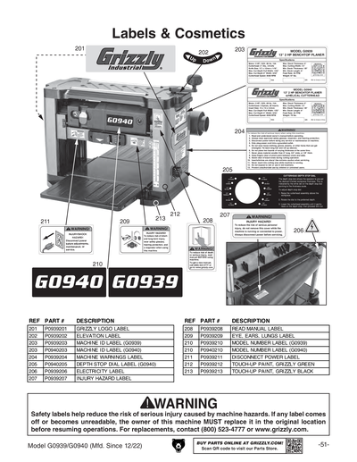 Part Diagram for G0940