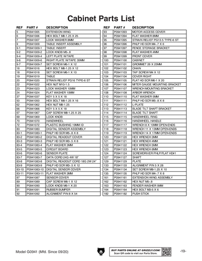 Part Diagram for G0941