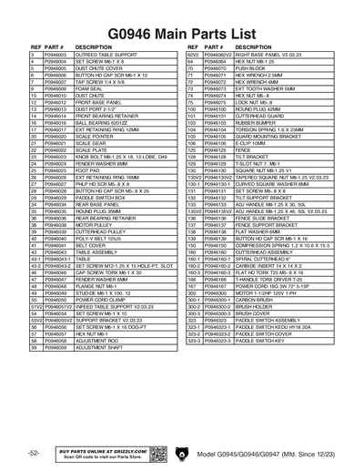 Part Diagram for G0947