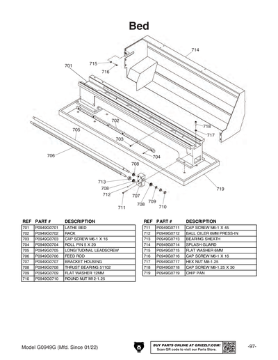 Part Diagram for G0949G