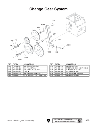 Part Diagram for G0949G