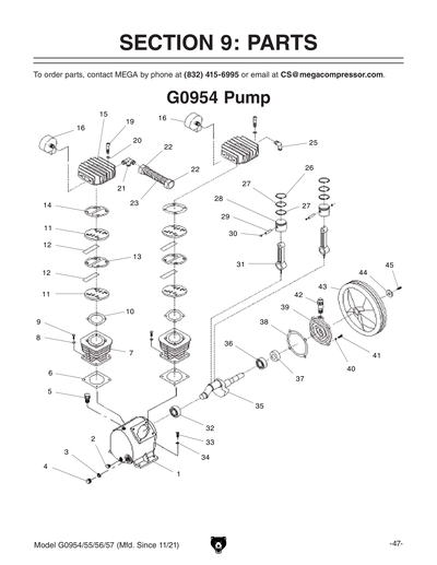 Part Diagram for G0954