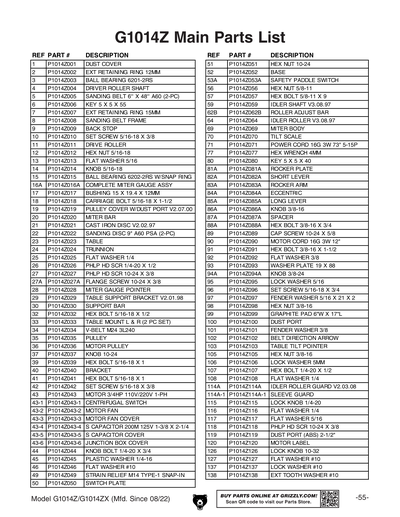 Part Diagram for G1014Z