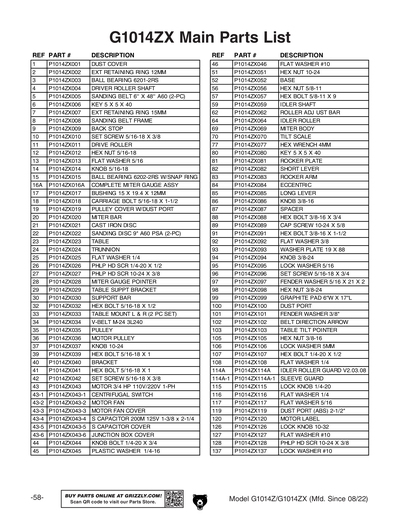 Part Diagram for G1014ZX