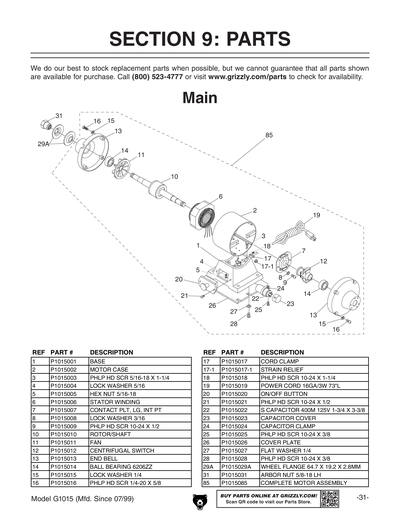 Part Diagram for G1015