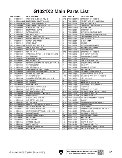 Part Diagram for G1021X2